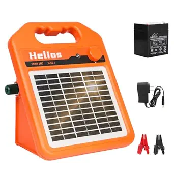 MINI160 10 Miles Solar Fence Charger, 0.16 Joule Solar Electric Fence Charger for Livestock, Pigs, Horses, Cattle Sheep, Solar Powered Electric Fence with Day or Night Mode, Easy Installation