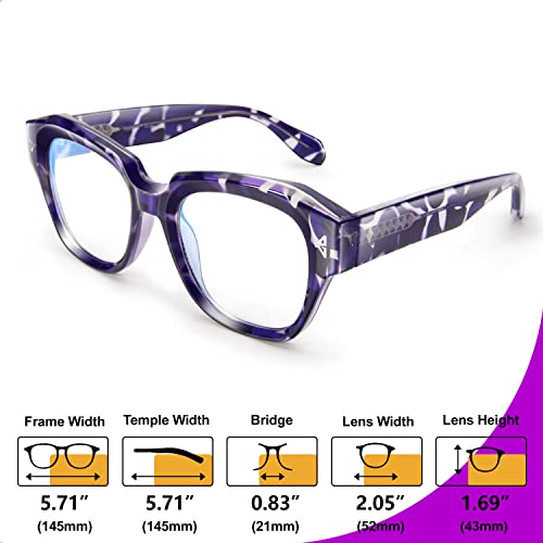 Image of VISOONE Acetate Blue Light Blocking Glasses Square with Anti Computer Glare for Gaming Women and Men GROUSE