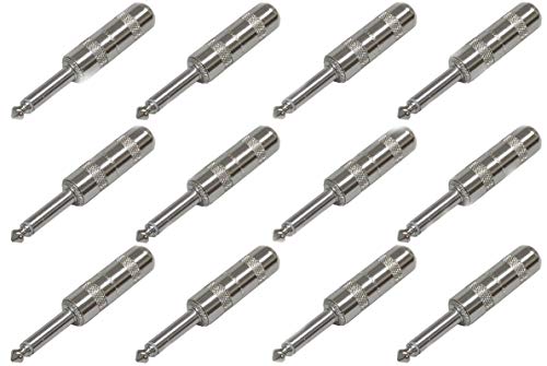12 - New Switchcraft 280 1/4 6.35 mm 2-Conductor Mono TS Guitar Plug Solder Type