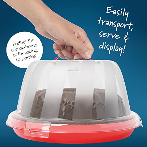 Houzzkingz Usa Cake Cupcake Carrier With Lid And Handle | 9 Inch Round Cake Container Holder With Dome Cover | Plastic Pie Carrier Cake Storage Container thumb #3