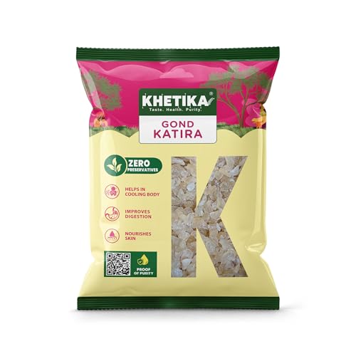 Image of Khetika Naturale Pure Gond Katira (Edible Gum) - 200gm | Tragacanth Gum | Super Food | Cooling Properties | Tragacanth Gum, Super Food, Cooling Properties