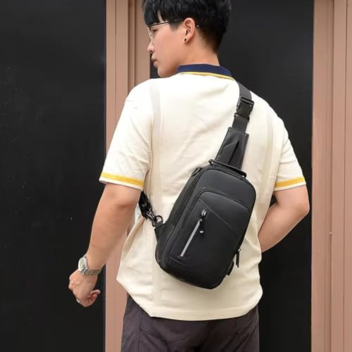 Image of Handcuffs Unisex Crossbody Sling Bag Waterproof Polyester Slim Chest Backpack Men's Shoulder Bag Leisure Travel Handbag Hard Shell Anti-Theft Chest Bag