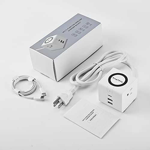 15W Wireless Charger Power Strip Tower With Pd 20W, Usb C Surge Protector Outlet With Power Delivery Fast Charging Station For Office Travel Home, 1 Usb Pd Port 2 Usb A Ports 2 Ac Outlets, Kingtsyu #TOP7