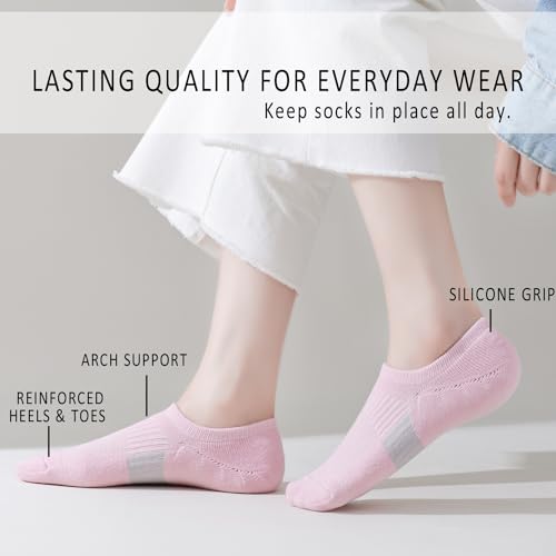 Image of EPEIUS Thick No Show Socks for Women Athletic Ankle Socks Cushioned Running Low Cut Non Slip Footies 3 /6 Pairs