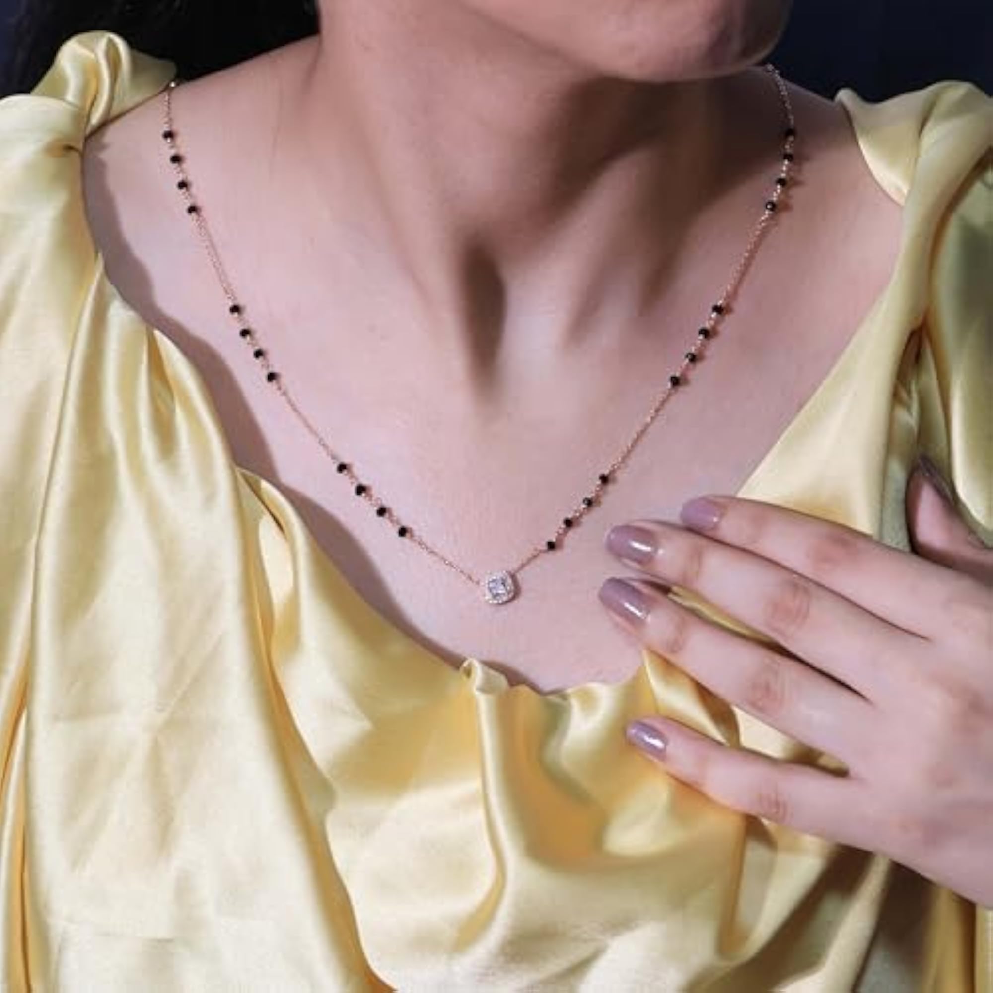Women's 925 Sterling Silver Rose Gold Tanmaniya Necklace