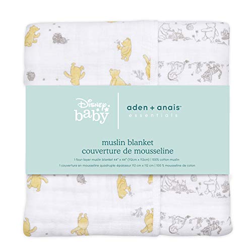 Image of aden + anais Dream Blanket, Boutique Muslin Baby Blankets for Girls & Boys, Ideal Lightweight Newborn Nursery & Crib Blanket, Unisex Toddler & Infant Bedding, Shower & Registry Gift, Winnie The Pooh