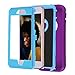 Annymall Case Compatible for iPhone 8 & iPhone 7, Heavy Duty [with Kickstand] [Built-in Screen Protector] Tough 4 in1 Rugged Shorkproof Cover (Light Purple)