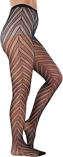 Image of ToBeInStyle Women's Vintage Art Deco Chevron Ornate Design Tights Pantyhose