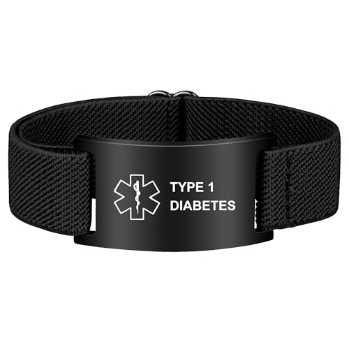 Medical Alert Bracelet for Women Men, Adjustable Medical Alert ID Wristband for Diabetic D.N.R Pacemaker Epilepsy