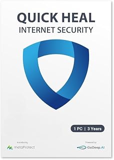 Quick Heal Internet Security - 1 Users, 3 Years | AI Based Device Security for Windows Pc | Internet and Banking Protectio Price In India