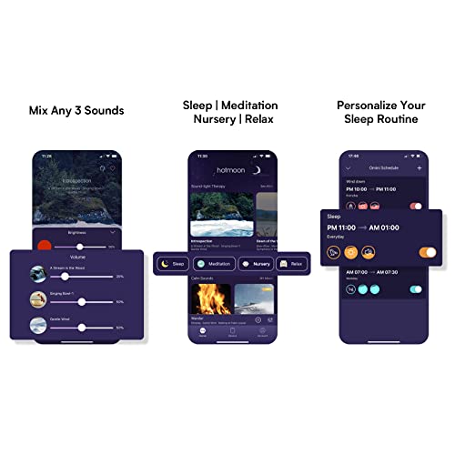 Portable White Noise Smart Sound Machines With Light 300 Non Looping Sounds Hotmoon Omini Sleep Machine Adjustable Brightness Noise Canceling For Sleep Aid, Office Privacy, & Meditation, Registry Gift #TOP4