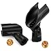 Moukey Universal Microphone Mic Clip Holder for Mic Stand with 5/8" Male to 3/8" Female Adapter, 2-pack