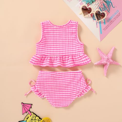 Image of HAPPYMA Baby Swimsuit Toddler Girl Bathing Suit Summer Stripe Bikini Set Beach Two Piece Swim Wear