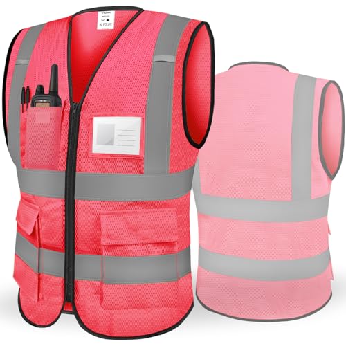 TICONN Reflective Safety Vest High Visibility Class II Mesh Vest for Women & Men Meets ANSI Standards
