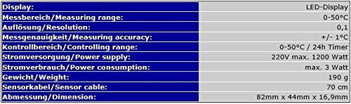 OCS.tec Digitaler Thermostat Thermoregler Temperaturregler Timer Alarm Heizen/Kühlen Tag-/Nachtmodus Reptilien Terrarium TMT-200 Pro TX2