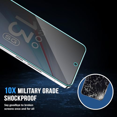 Image of ArmourPro Privacy Tempered Glass for IQOO 13, Anti Spy Anti Peeping Screen Protector, Edge-to-Edge Full Coverage, 9H Hardness with Cable Protector | Black
