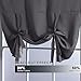 H.VERSAILTEX Solid Blackout Curtain Energy Efficient Tie Up Shades Rod Pocket Panel for Kitchen (Charcoal Gray, 42W x 63L, One Panel)