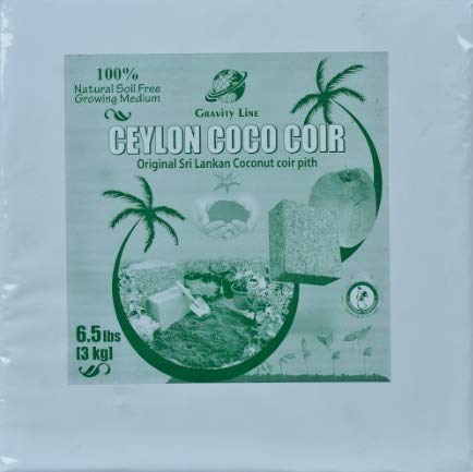 Ceylon Coco Coir Brick (Coconut Coir Bliss-Coir Pith) Potting Mix for Organic Use (Coco Block 3KG  6.5lb)