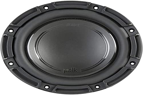 Polk Audio DB842 DVC - DB+ Series 8' Shallow Subwoofer for Marine/Car Sound System, 30Hz-200Hz Frequency Response, Dual 4-Ohm Voice Coils & Polypropylene Woofer Cone