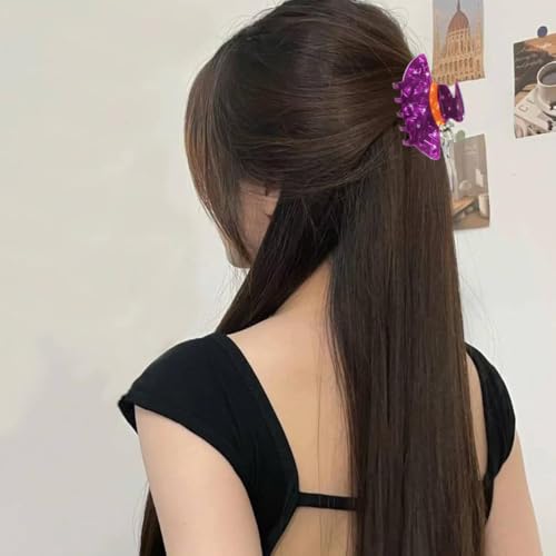 Pinza para cabello Halloween sombrero de bruja púrpura acrílica miniatura 7