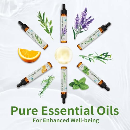 Essential Oils Set for Diffusers, Christmas Essential Oils Gifts for Women, Aromatherapy Stocking Stuffers, Lavender, Eucalyptus, Lemongrass, Sweet Orange, Peppermint, Tea Tree (6x10ml) - Image 5
