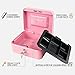 Kyodoled Medium Cash Box with Money Tray,Small Safe Lock Box with Key, Drawer,7.87