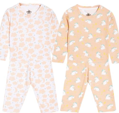 Image of The Mom Store Kids Cotton Night Suit for Boys and Girls | Breathable Night Dress for Kids Boys and Girls | Printed Nightsuit Pajama Set | Comfortable All-Season Sleepwear for Daily Use | Combo Set