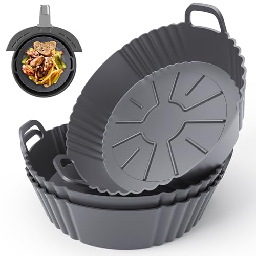 Image of Round Silicone Air Fryer Liners 3 Pack 4-5.3QT for Ninja AF101 /161