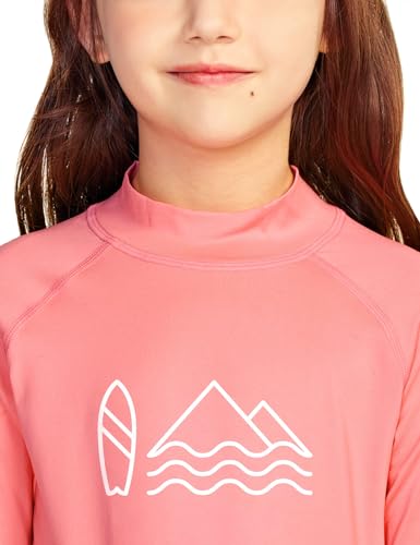Image of TSLA Girls Long Sleeve Rash Guard Shirt, UV /SPF Water Beach Surf Swim Top, UPF 50+ Sunscreen Swimwear Shirts