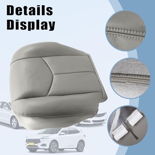 SecosAutoparts Driver & Passenger Bottom & Top Lean Back & Armrest Leather Seat Covers Gray Compatible with Chevy/GMC Tahoe Suburban Avalanche Yukon Silverado Sierra 2003 2004 2005 2006 by SecosAutoparts - Used condition - Image 4