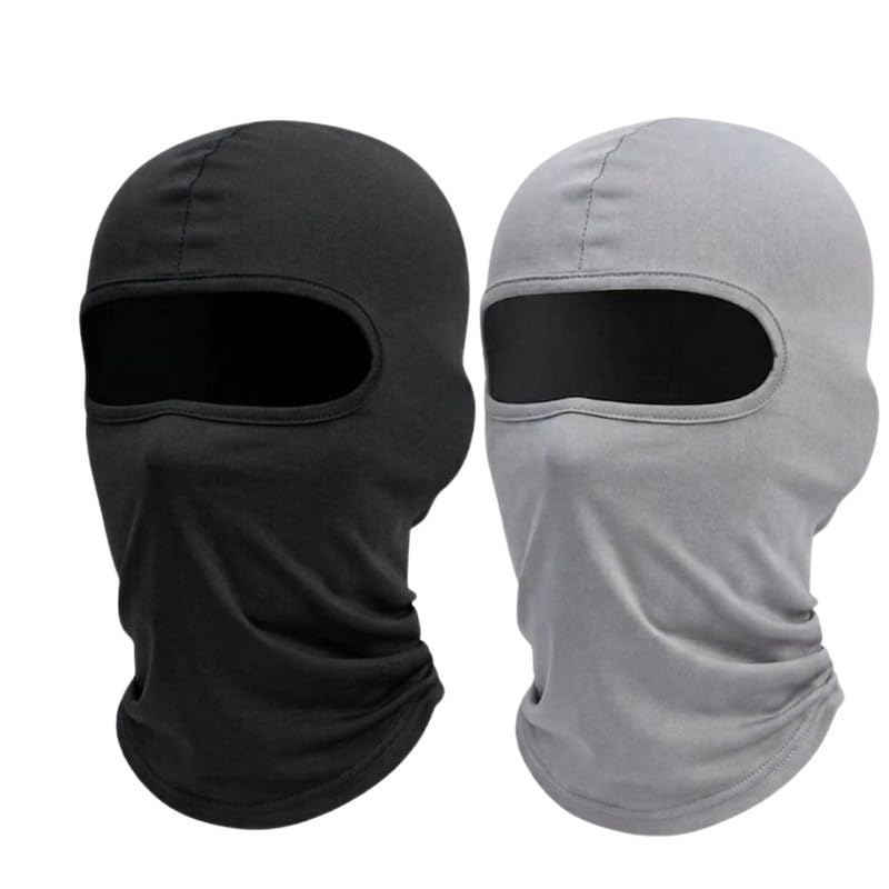 Balaclava Pack of 2 | Black & Grey Breathable Polyester Face Mask | Moisture Wicking Quick Dry Unisex Balaclava | Full Face Cover for Bike Riding, Cycling, Running, Trekking & Outdoor Sports-image-24