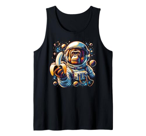 T-shirt humoristique avec motif singe psychédélique astronaute pour homme Débardeur
