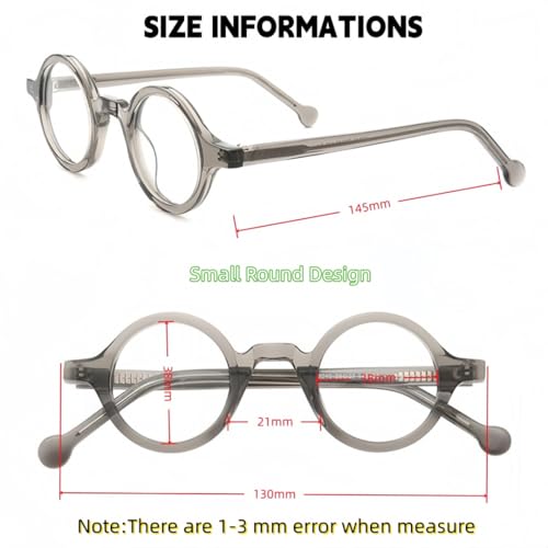 Image of Hand Made Small Vintage Round Eyeglass Frames Full Rim Acetate Glasses B002