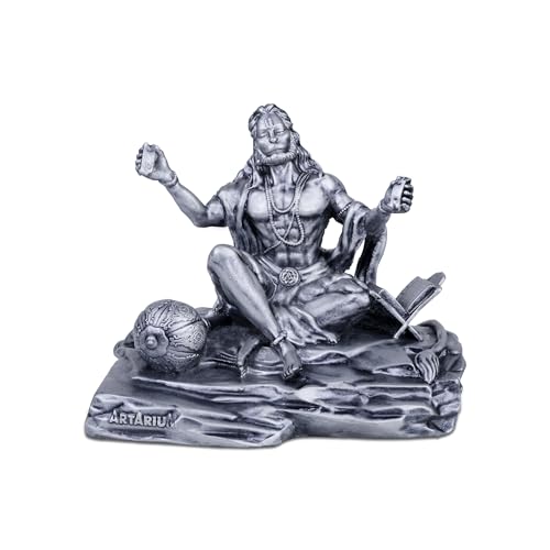 Image of Artarium Bhaktimay Hanuman ji Murti Bajrangbali Idol | Hanuman Ji Statue for Home Decor Gift Article Decorative Showpiece Pack of 1 (Bhaktimay Hanuman ji Silver)