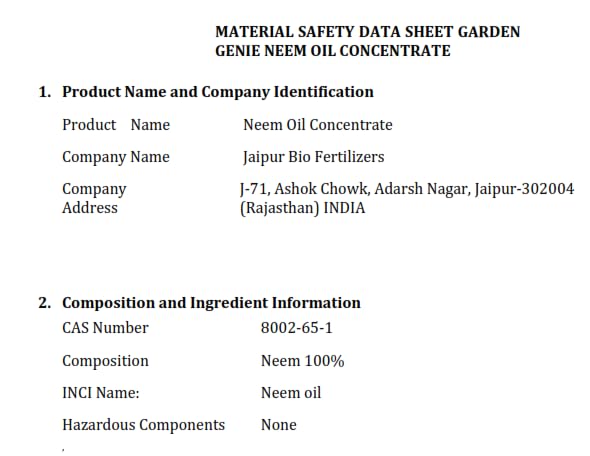 Image of Garden Genie Pure Organic Neem Oil for Plants, 250ml Concentrate | Completely Water Soluble, Makes up to 60 Liters of Ready to Use Neem Oil Spray