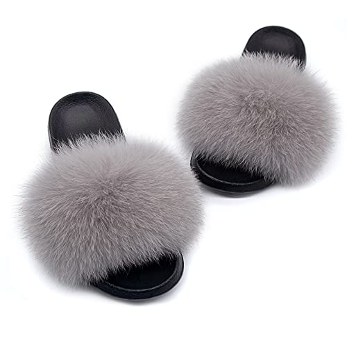 Pantoufle Femmes,Claquette Fourrure Pantoufle Ouverte Femme Fausse Fourrure Pantoufles et Sac de Voyage Imperméable à l’eau,Pantoufle Femmes ete Fourrure Sandal Bout Ouvert Accueil Chaussures-38/39 EU Cover