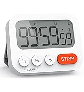 LIORQUE Digital Timer Clock, Kitchen Timers 3-Level Volume for Cooking, Magnetic Back Count Up or...