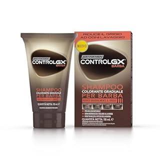 Just For Men Control GX Shampoo Per Barba, Anti-Grigio Graduale Uomo, Riduce Gradualmente il grigio, Per Un Look Naturale e discreto, 118 ml