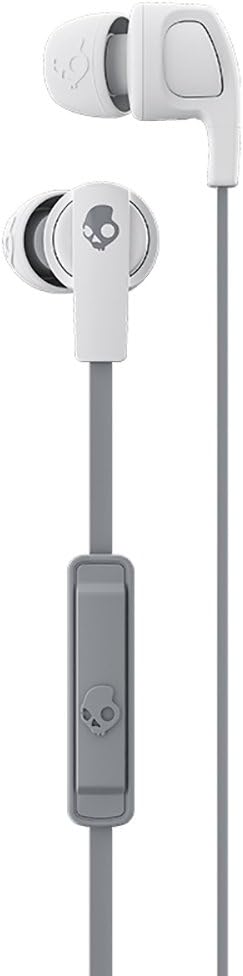 Skullcandy Smokin' Buds 2 Noise Isolating Earbuds with in-Line Microphone and Remote, Moisture Resistant, Oval-Shaped and Angled for Long-Term Comfort, Street/Gray/Dark Gray