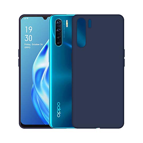 Image of Case Creation Luxurious OG Series for Oppo F15 Case Cover,Anti-Dirty Slim Case Frosted Matte Cute Candy TPU Raised Bezel (Splash of Color) Back Cover for OppoF15 -Navy Electric Blue