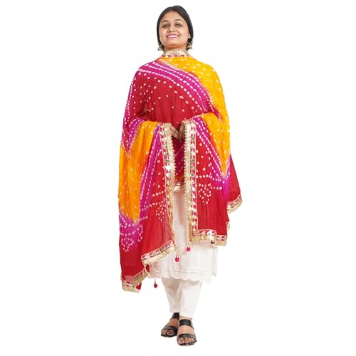 IGH The Art of Bandhej – A Celebration of Colors Dupatta | Perfect for Weddings, Festivals & Return Gifts 1 Pcs3