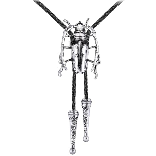 Image of GelConnie Bolo Ties for Men Women Western Cowboy Tie Mens Western Necklace Leather Necktie Gold Bolero Tie Cowboy Necklace