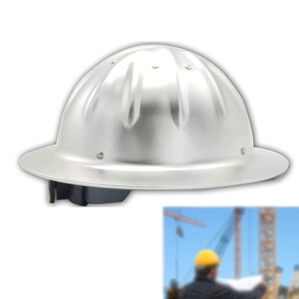Casco de Seguridad, Casco de Trabajo Casco de construcción Casco de protección Ajustable Duro de Aluminio Casco de construcción con Correa de Correa de 4 Puntos Casco de construcción