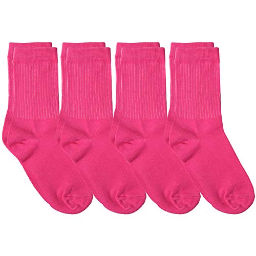 juDanzy 4 Pack of Crew Height Boys or Girls Socks for School Uniform, Sports and Casual Wear