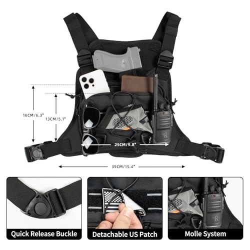 Outdoor Sports Chest Bag for Men with Phone Holder, Breathable Running Chest Pack Fits Most Pistols,EDC Travel Running Vest Pouch, Tactical Chest Bag for Hiking, Workout, Cycling and Walking Dog Women by TBNBO - Image 5