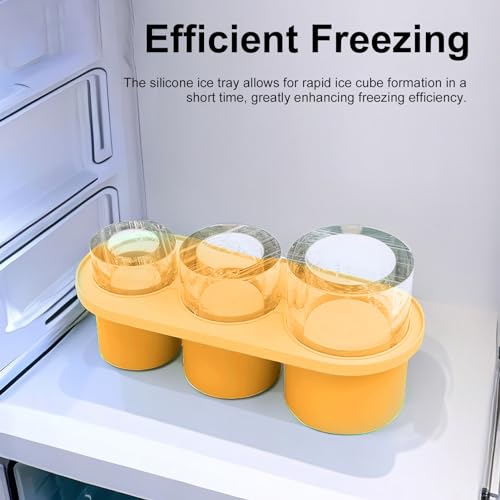 Bandeja de Cubos de Hielo de Silicona con Tapa Amarilla miniatura 3