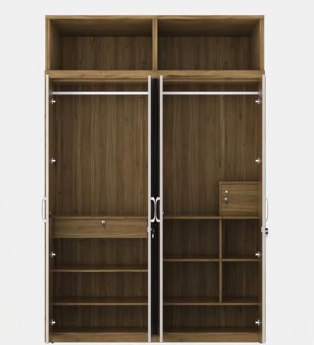 Image of 4 Door Wardrobe with loft for Bedroom with Multiple Shelves and Ample Storage