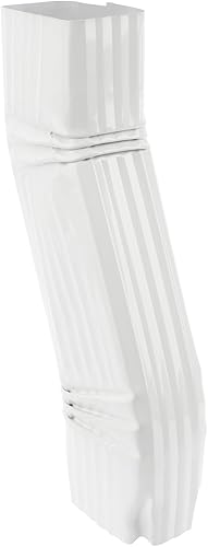 Codo de bajante de canalón en forma de S Estilo B (compensación = 3) Codos en zig zag 2" x 3" Aluminio Blanco