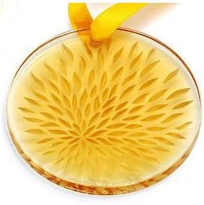 Lalique Crystal Vibration Yellow Christmas Ornament