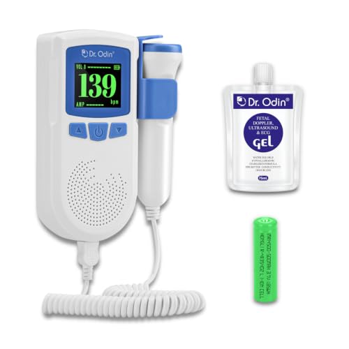 Dr. Odin OAD51B Fetal Doppler with Ultrasound Gel, Built-in Speaker, Noise Reduction – Heartbeat...